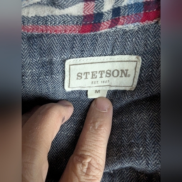 Stetson medium flannel button down with lining - Picture 3 of 11